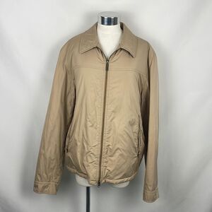 Burberry Vintage Tan Nylon With Plaid Lining Unisex Jacket